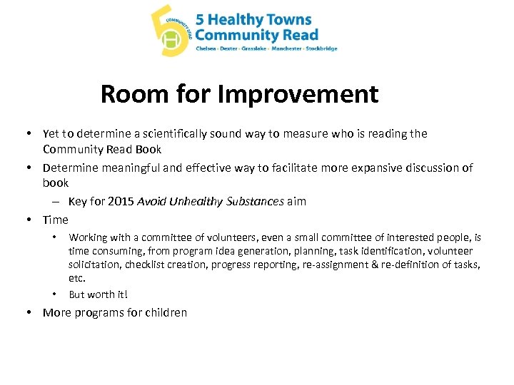 Room for Improvement • Yet to determine a scientifically sound way to measure who
