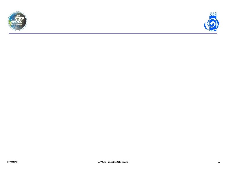 3/19/2018 23 rd GIST meeting Offenbach 22 