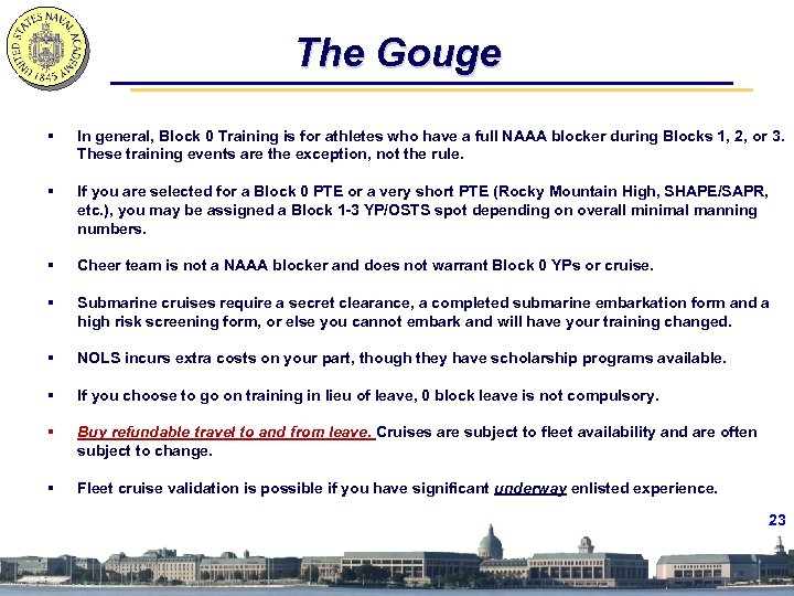 The Gouge § In general, Block 0 Training is for athletes who have a