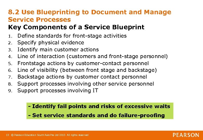 8. 2 Use Blueprinting to Document and Manage Service Processes Key Components of a