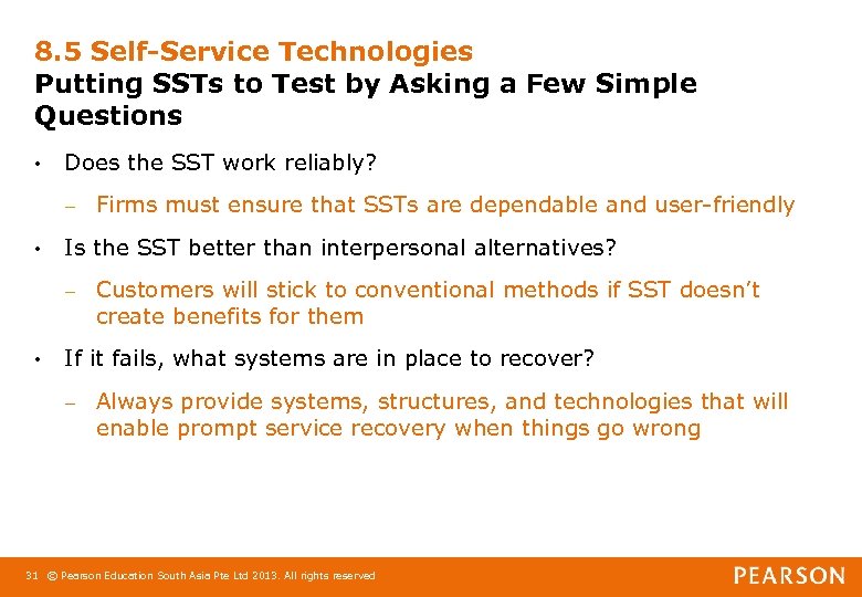 8. 5 Self-Service Technologies Putting SSTs to Test by Asking a Few Simple Questions