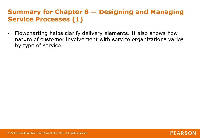 Summary for Chapter 8 ― Designing and Managing Service Processes (1) • Flowcharting helps