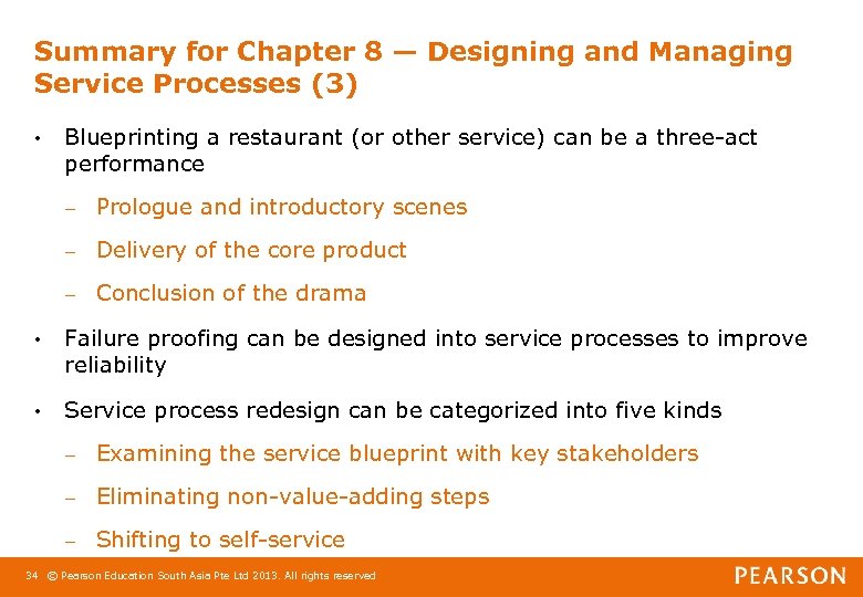 Summary for Chapter 8 ― Designing and Managing Service Processes (3) • Blueprinting a