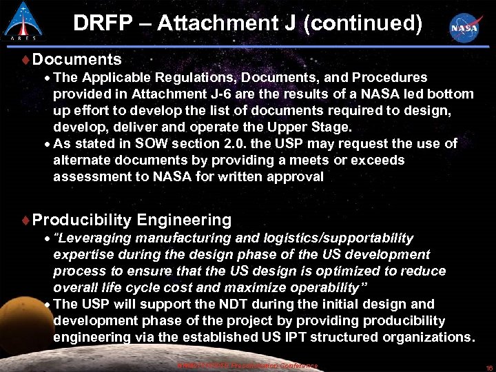 DRFP – Attachment J (continued) Documents The Applicable Regulations, Documents, and Procedures provided in