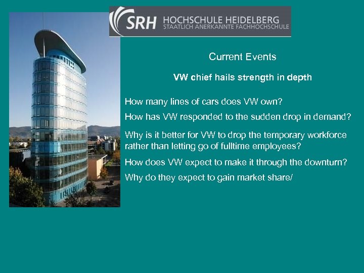 Current Events VW chief hails strength in depth How many lines of cars does