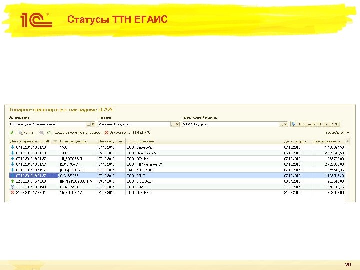 Статусы ТТН ЕГАИС 26 