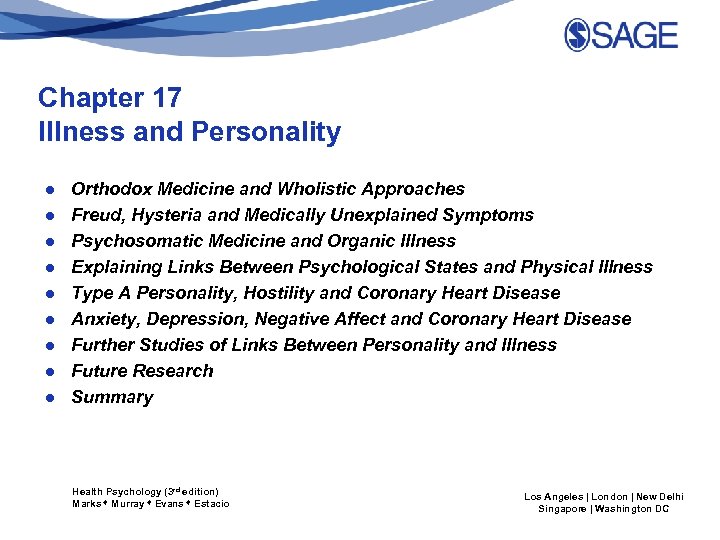 Chapter 17 Illness and Personality ● ● ● ● ● Orthodox Medicine and Wholistic