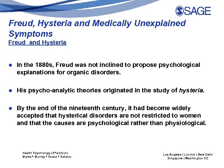 Freud, Hysteria and Medically Unexplained Symptoms Freud and Hysteria ● In the 1880 s,