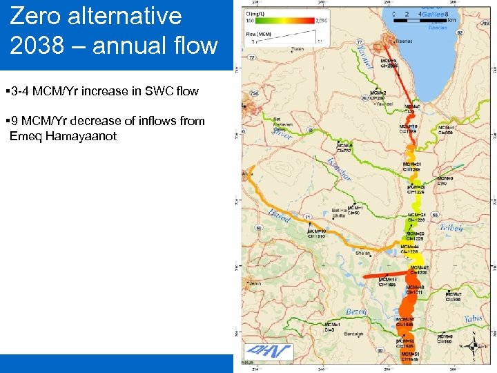 Zero alternative 2038 – annual flow § 3 -4 MCM/Yr increase in SWC flow