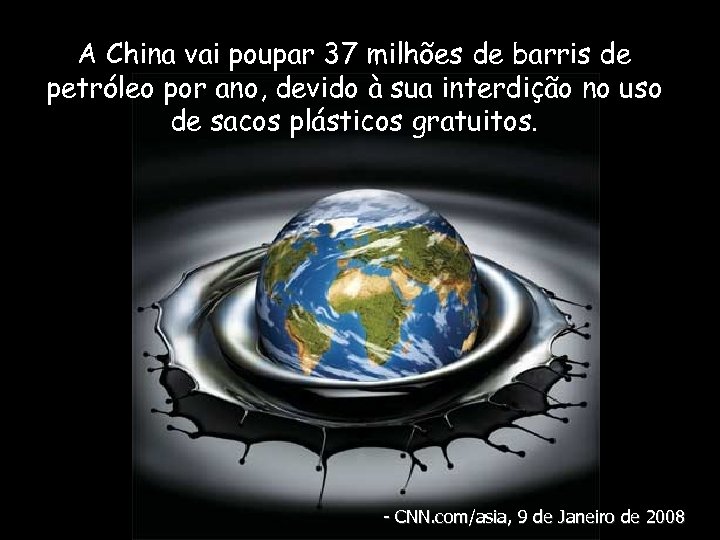 A China vai poupar 37 milhões de barris de petróleo por ano, devido à