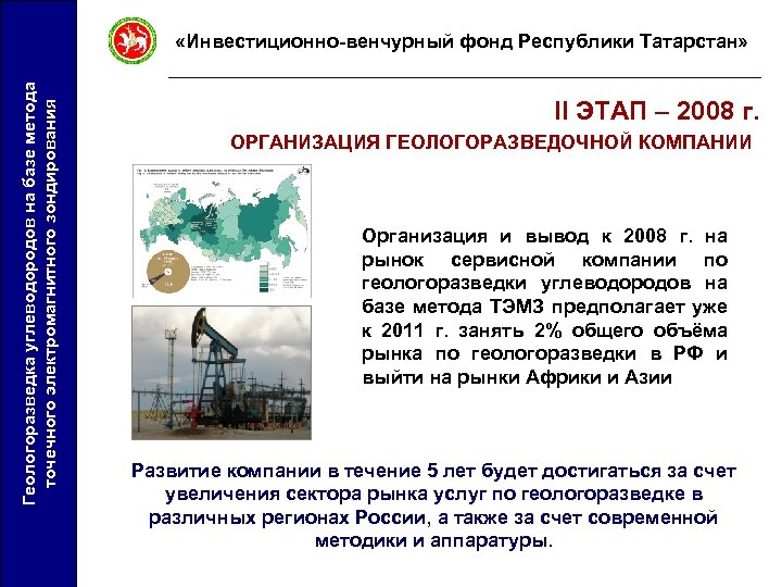 Геологоразведка углеводородов на базе метода точечного электромагнитного зондирования «Инвестиционно-венчурный фонд Республики Татарстан» II ЭТАП