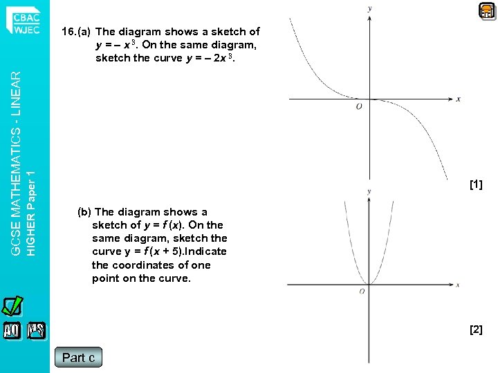 HIGHER Paper 1 GCSE MATHEMATICS - LINEAR 16. (a) The diagram shows a sketch