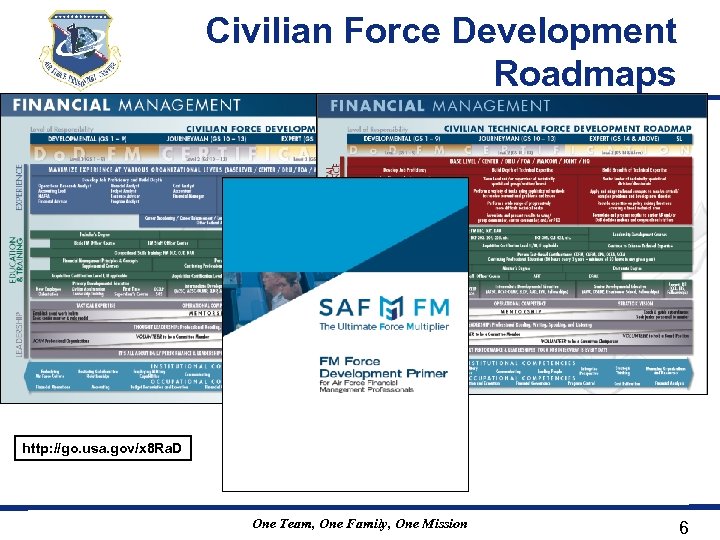 Civilian Force Development Roadmaps http: //go. usa. gov/x 8 Ra. D One Team, One