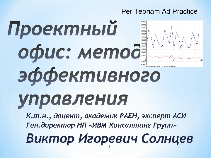 Per Teoriam Ad Practice К. т. н. , доцент, академик РАЕН, эксперт АСИ