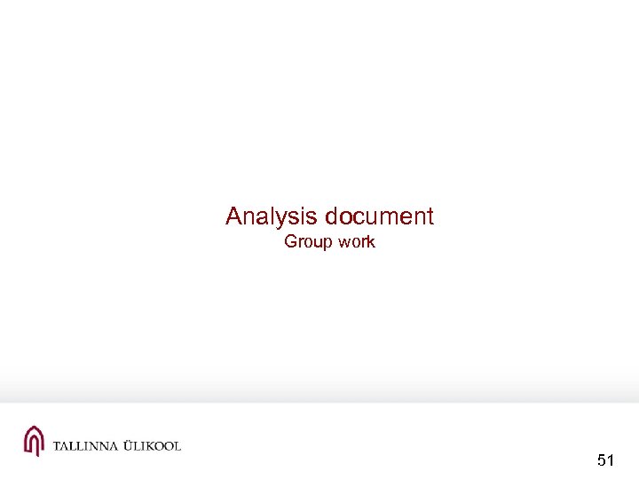 Analysis document Group work 51 