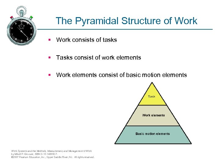 The Pyramidal Structure of Work § Work consists of tasks § Tasks consist of