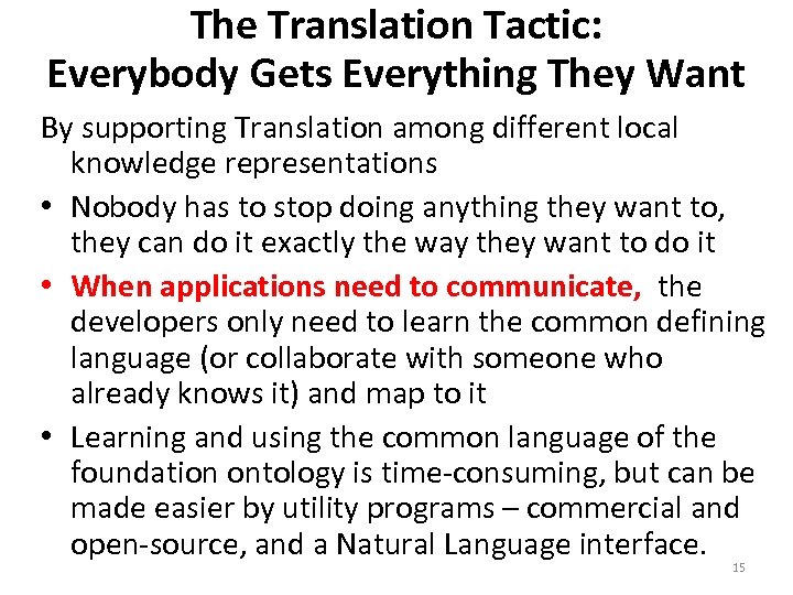 The Translation Tactic: Everybody Gets Everything They Want By supporting Translation among different local