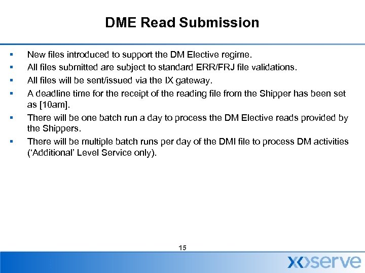 DME Read Submission § § § New files introduced to support the DM Elective
