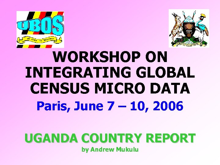WORKSHOP ON INTEGRATING GLOBAL CENSUS MICRO DATA Paris, June 7 – 10, 2006 UGANDA