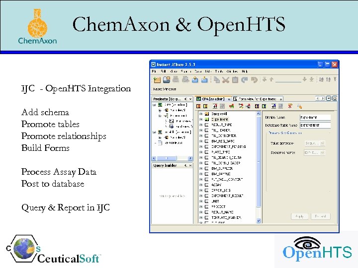 Chem. Axon & Open. HTS IJC - Open. HTS Integration Add schema Promote tables