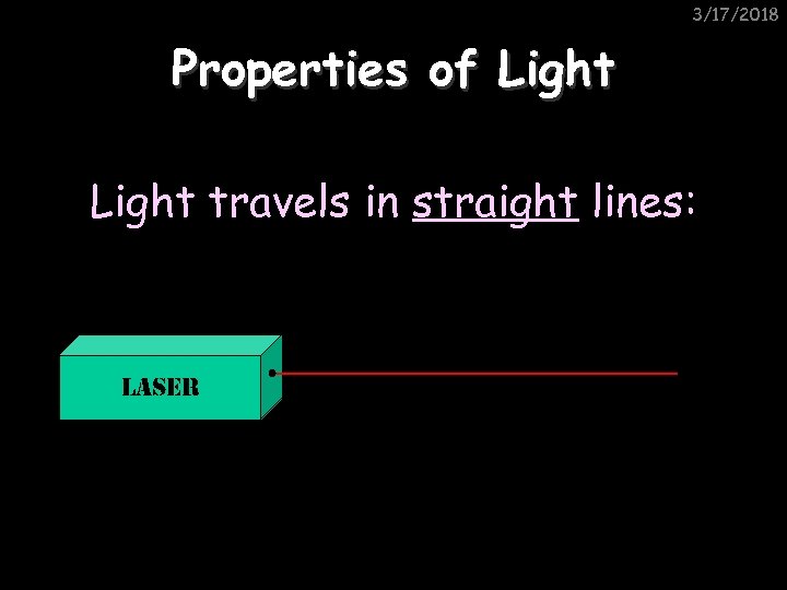 3/17/2018 Properties of Light travels in straight lines: Laser 