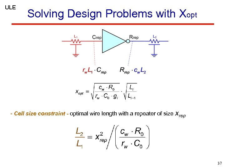 ULE Solving Design Problems with Xopt - Cell size constraint - optimal wire length