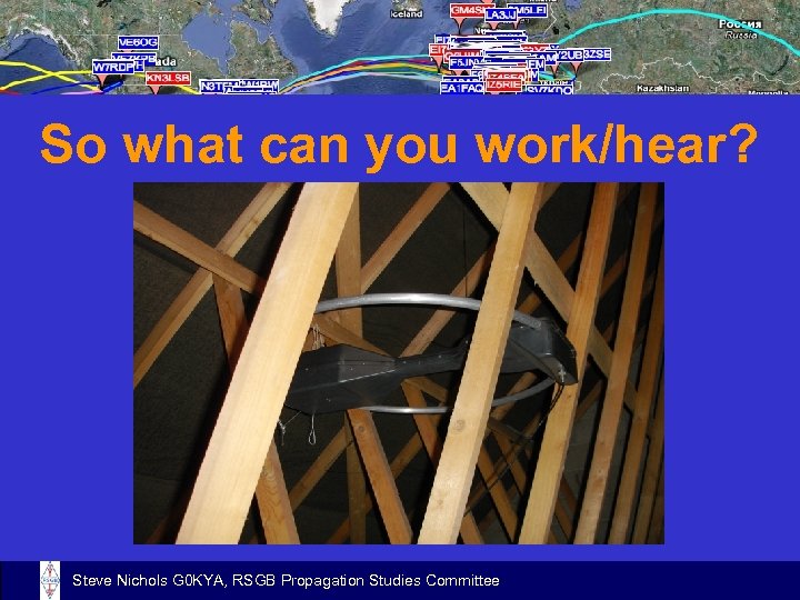 So what can you work/hear? Steve Nichols G 0 KYA, RSGB Propagation Studies Committee