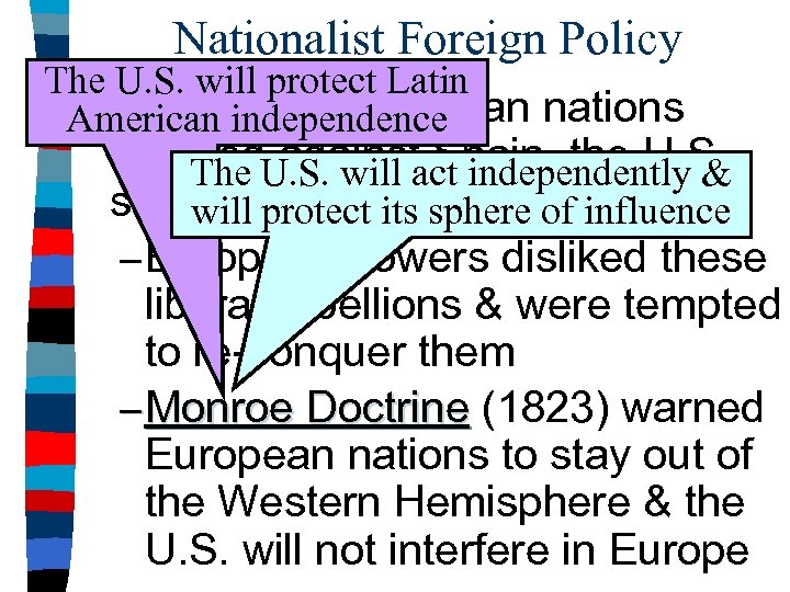 Nationalist Foreign Policy The U. S. will protect Latin n. When Latin American nations