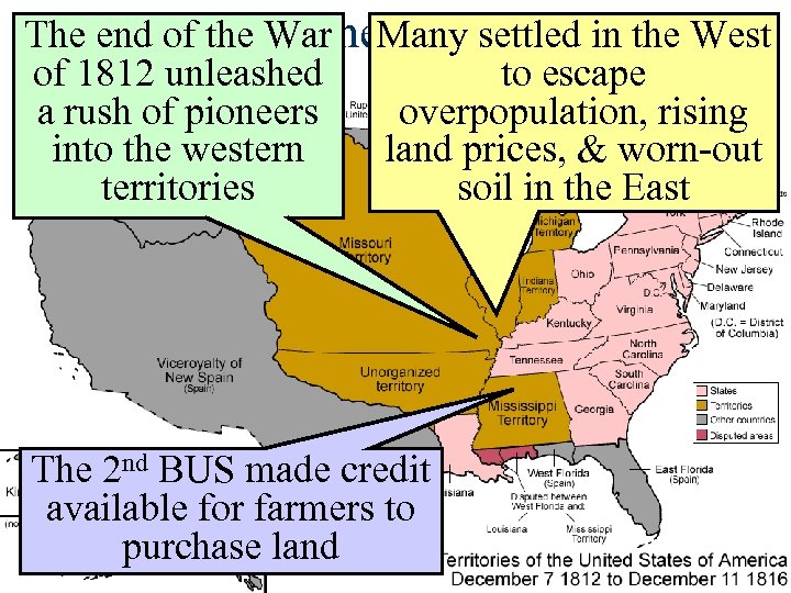 Settlement of the Trans-Mississippi The end of the War Many settled in the West