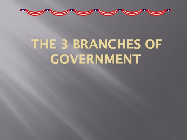 THE 3 BRANCHES OF GOVERNMENT 