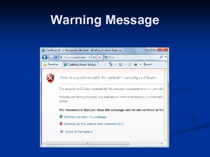 Warning Message 