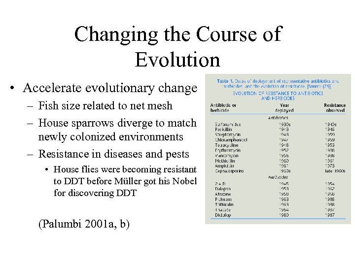Changing the Course of Evolution • Accelerate evolutionary change – Fish size related to