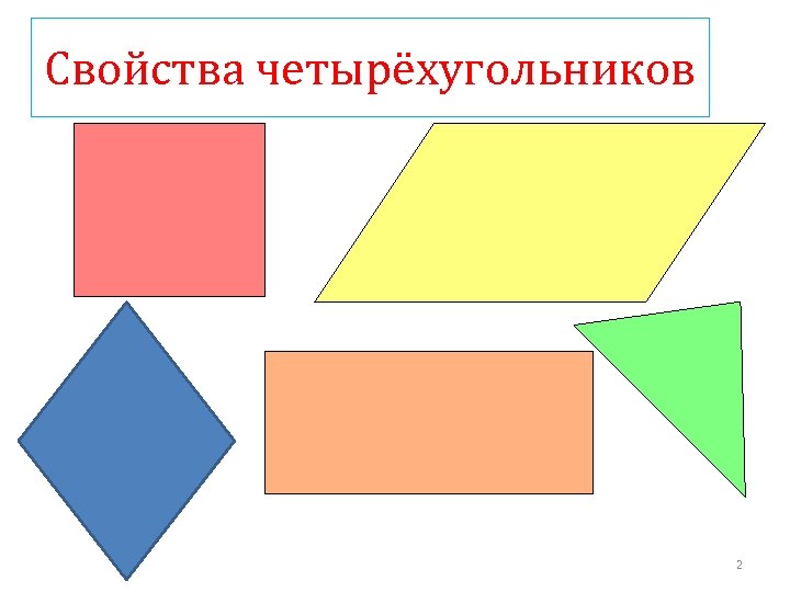 Свойства четырёхугольников 2 