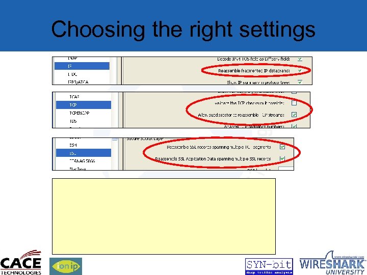 Choosing the right settings 