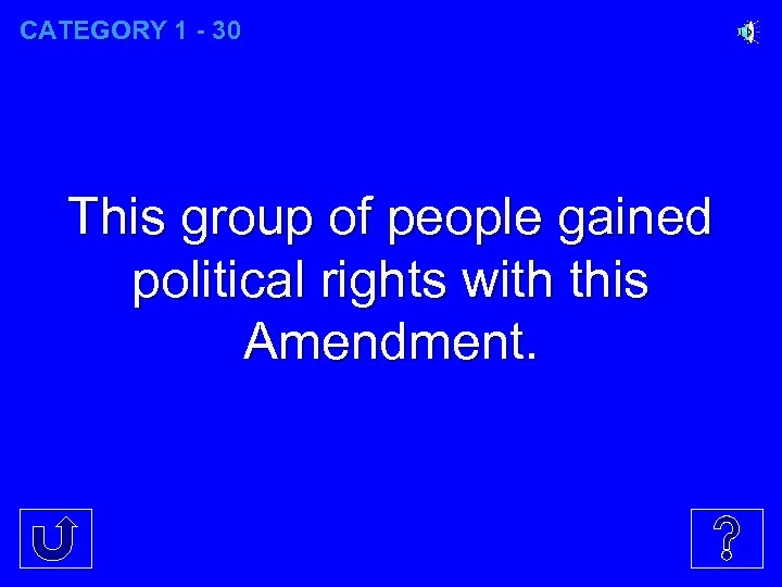 CATEGORY 1 - 30 This group of people gained political rights with this Amendment.