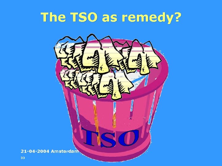The TSO as remedy? 21 -04 -2004 Amsterdam 33 