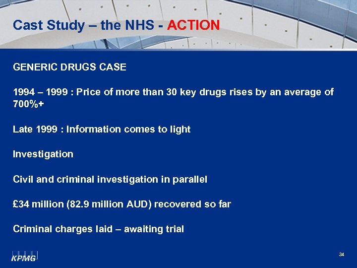 Cast Study – the NHS - ACTION GENERIC DRUGS CASE 1994 – 1999 :