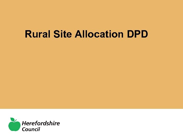 Rural Site Allocation DPD 
