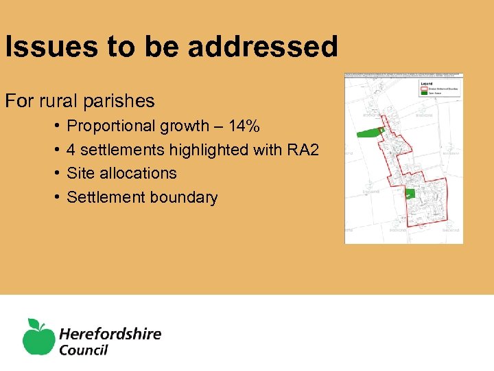 Issues to be addressed For rural parishes • • Proportional growth – 14% 4