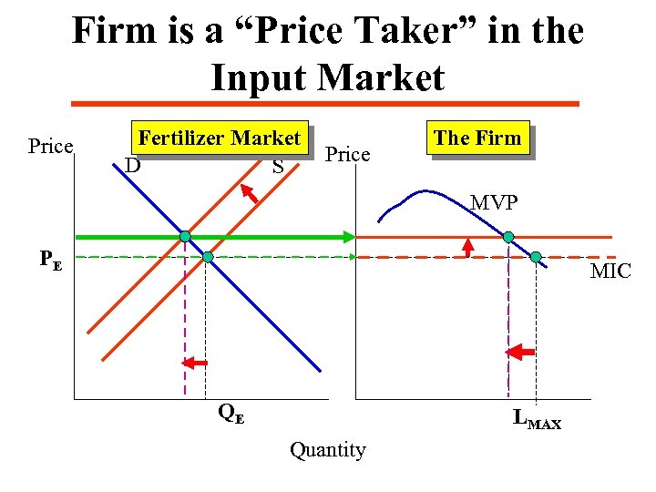 Firm is a “Price Taker” in the Input Market Price Fertilizer Market D S