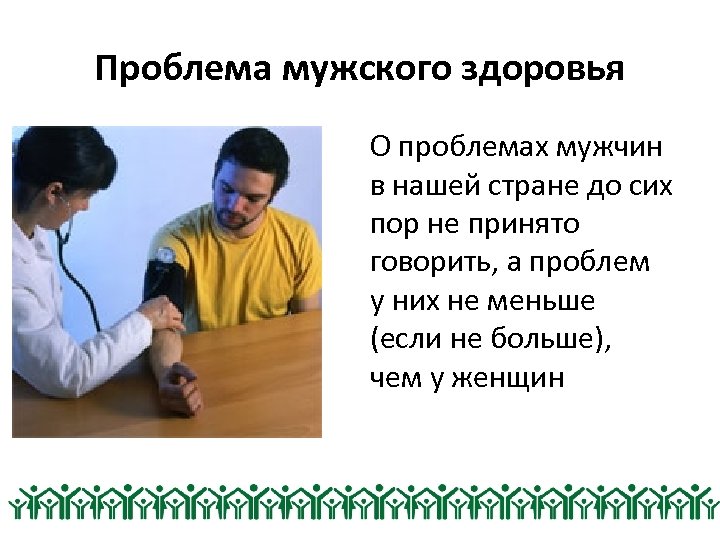 Проблема мужского здоровья О проблемах мужчин в нашей стране до сих пор не принято