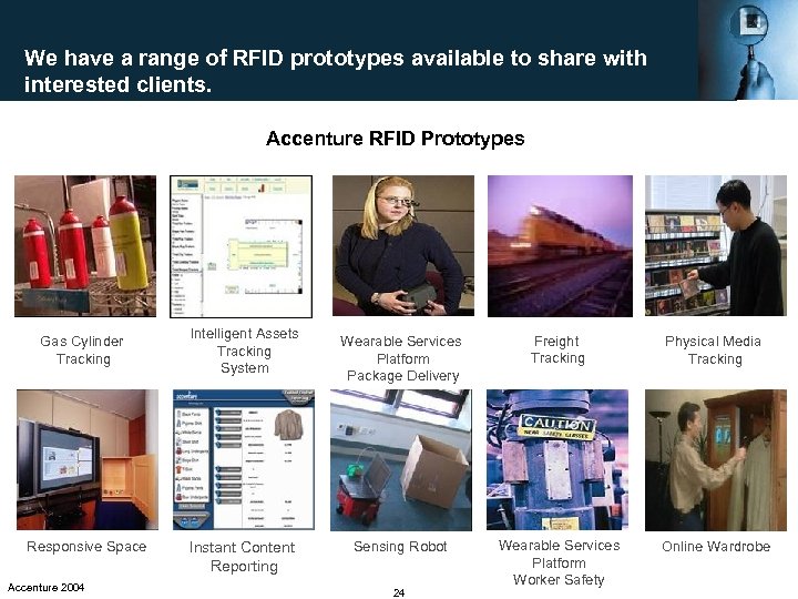 We have a range of RFID prototypes available to share with interested clients. Accenture