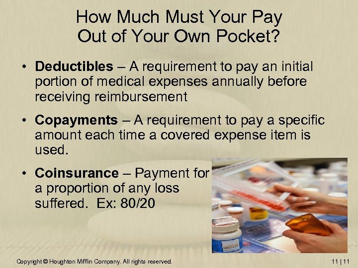 How Much Must Your Pay Out of Your Own Pocket? • Deductibles – A