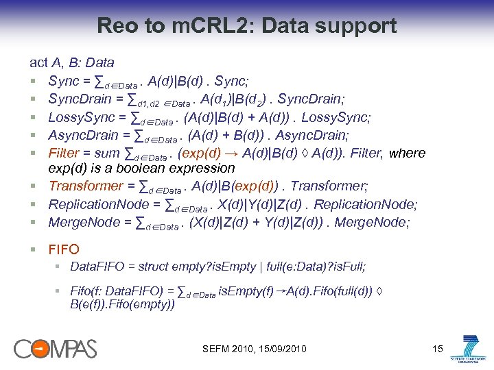 Reo to m. CRL 2: Data support act A, B: Data § Sync =