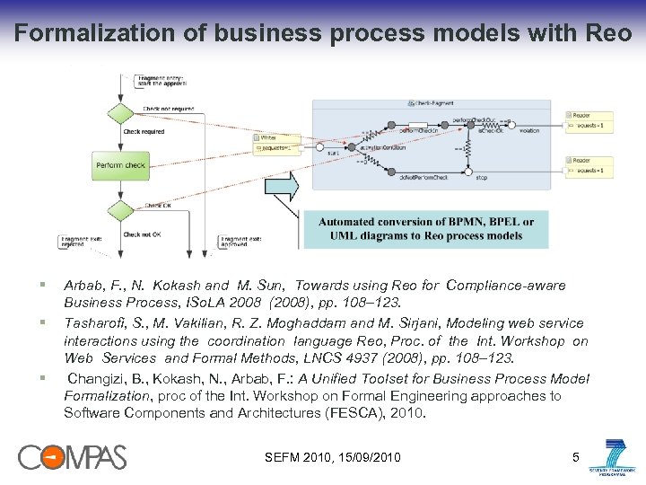 Formalization of business process models with Reo § § § Arbab, F. , N.