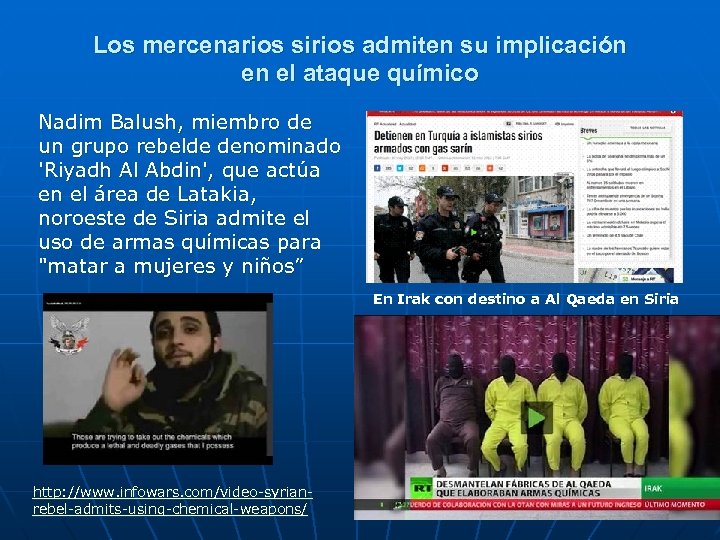 Los mercenarios sirios admiten su implicación en el ataque químico Nadim Balush, miembro de