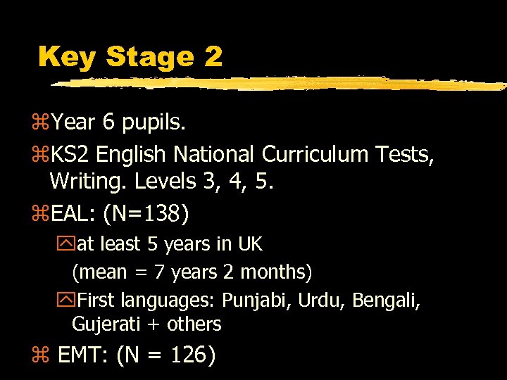 Key Stage 2 z. Year 6 pupils. z. KS 2 English National Curriculum Tests,