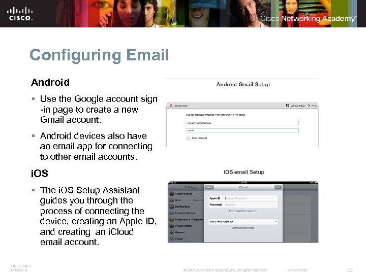 Configuring Email Android § Use the Google account sign -in page to create a