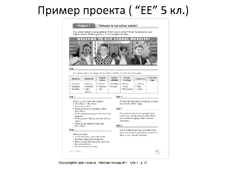 Пример проекта ( “EE” 5 кл. ) 