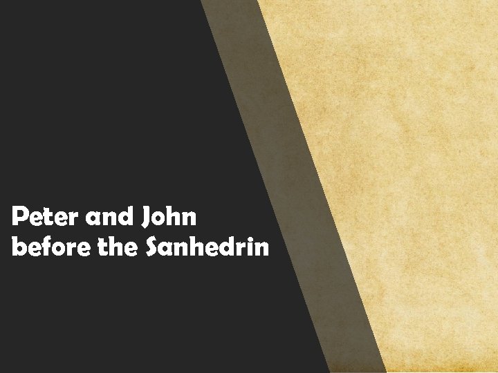 Peter and John before the Sanhedrin 